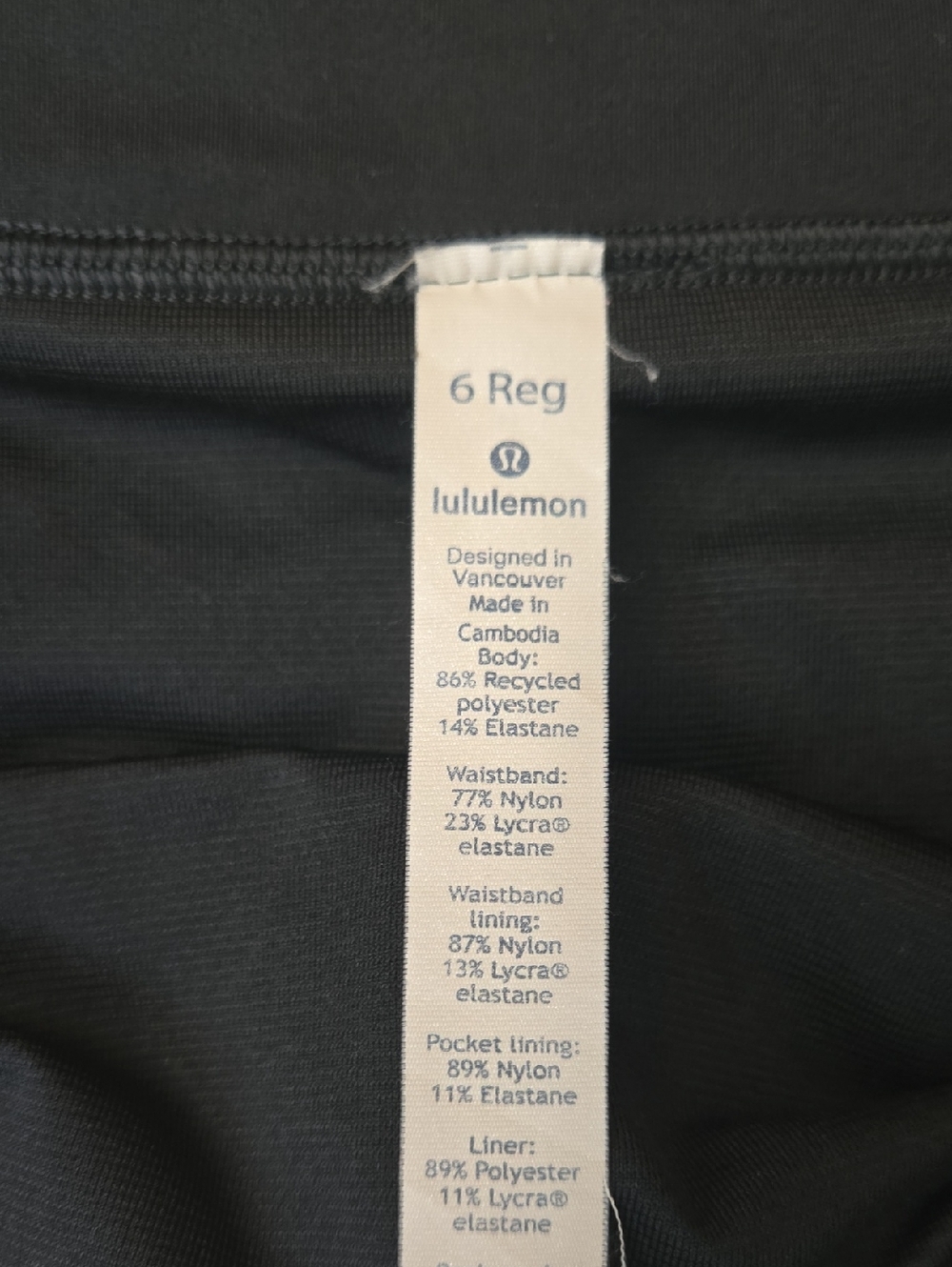 Lululemon Black Speed Shorts, Womens Size 6 - Picture 2 of 11